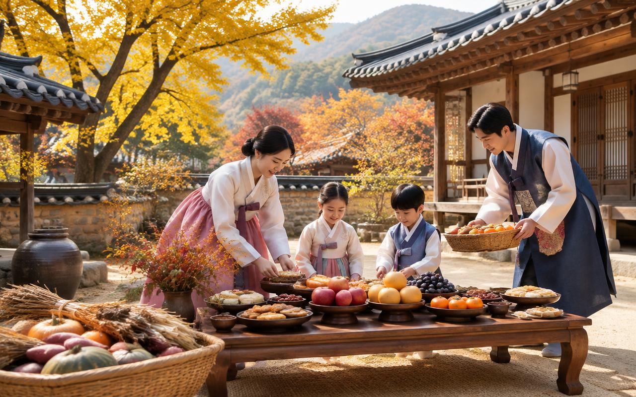 Chuseok travel illustration