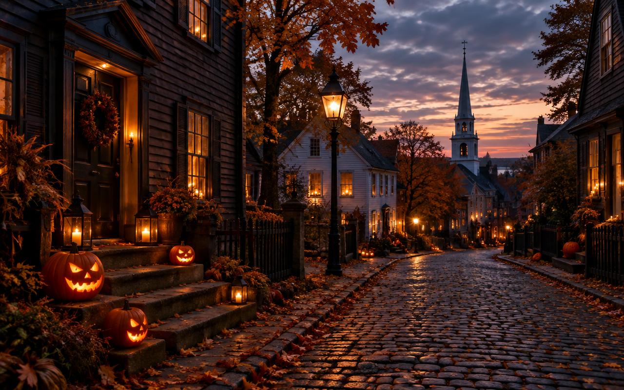 Halloween travel illustration